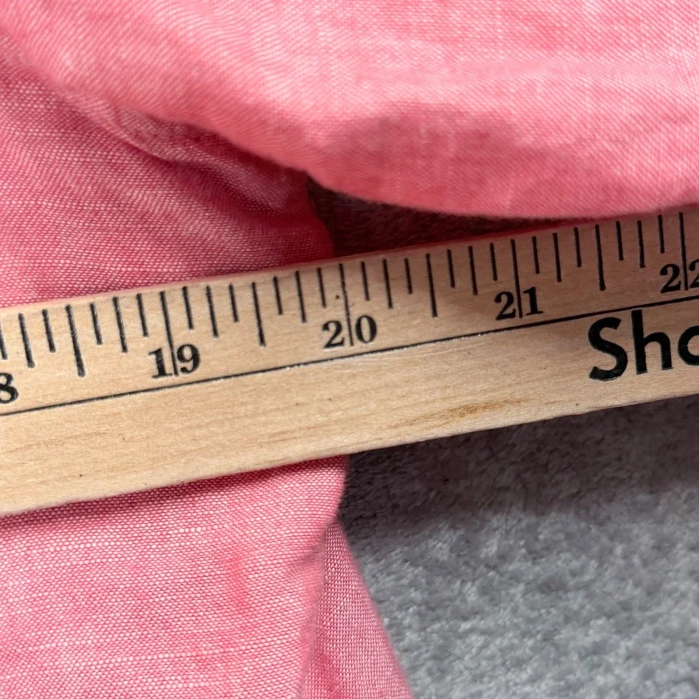 Banana Republic Shirt Mens Large Pink Linen Blend Long Sleeve Dual Pocket Casual